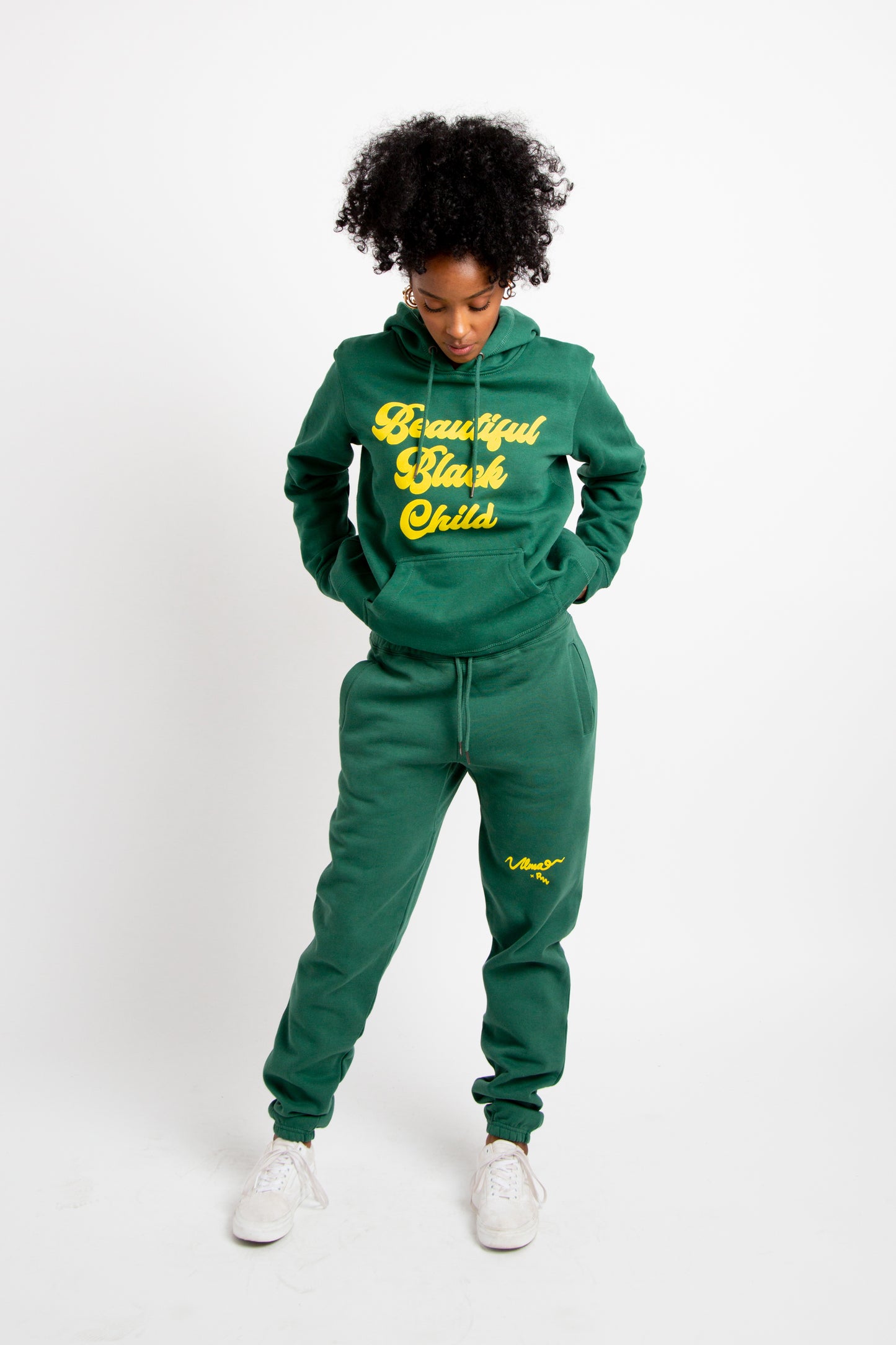 Beautiful Black Child - Green Adult Hoodie (Unisex)