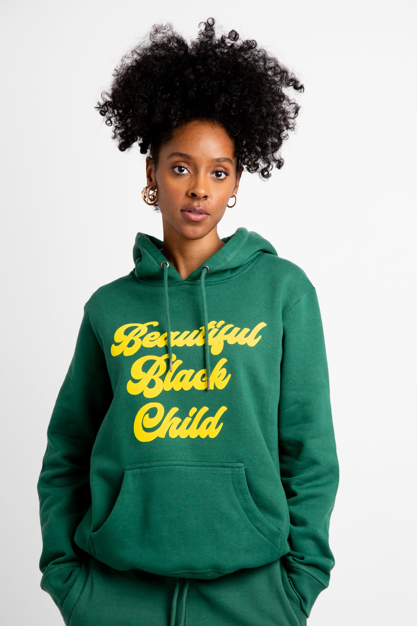 Beautiful Black Child - Green Adult Hoodie (Unisex)